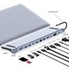 Cross-Border Twelve-in-One Type-C Dual HDTV Expansion Dock with Multi-Screen HD MST USB Hub