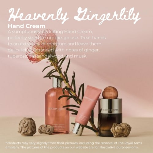 Offizielle MOLTON BROWN Ginger Lily Handcreme 40ml, Feuchtigkeitsspendende Aromatherapie-Handcreme für trockene Haut, Blumiges Geschenk