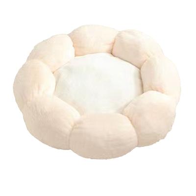 Pet Bed Cute Round Flower Shape Soft Comfortable Warm Thickened Dog Cat Cushion Bed for Bedroom