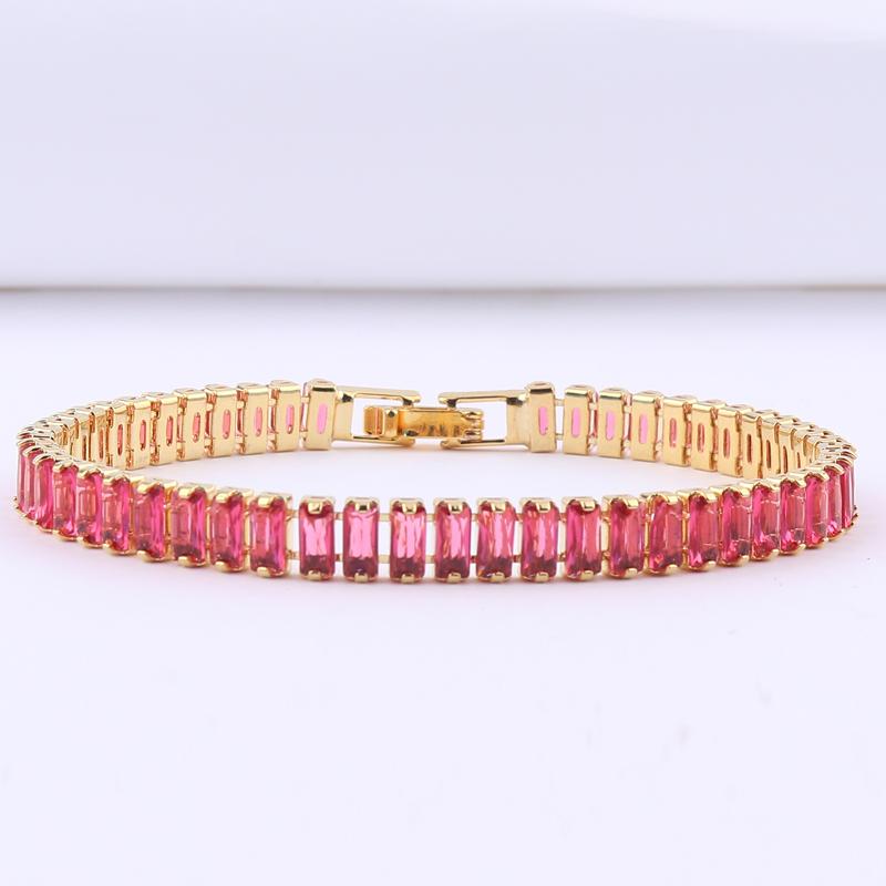 Women's Gold Colorful Choker Necklace Shiny Rainbow Crystal Zircon Tennis Chain Statement Jewelry Dropshipping