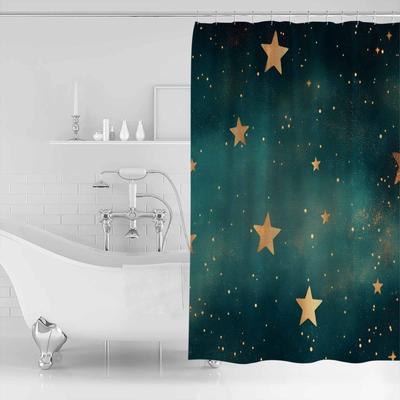 Wunderschöner Traum Sternenhimmel Badezimmer Duschvorhang Künstlerischer Bunter Badteppich Dekoration für Heimdekor