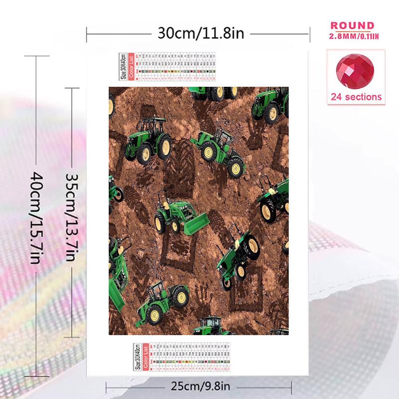 John Green Tractor 100% Round Full Drill 5D DIY Diamond Painting Embroidery Cross Stitch Rhinestone Décor