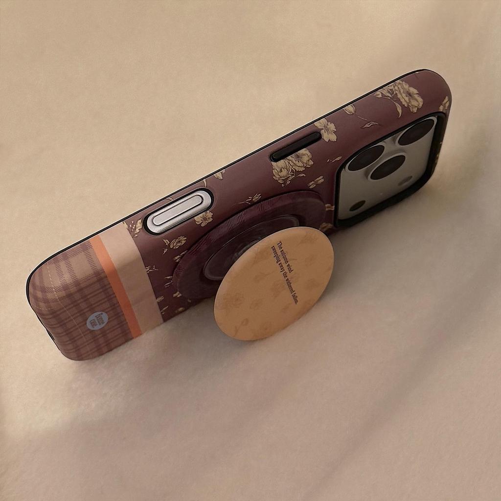 Retro Blommigt Ställ Telefonfodral för iPhone 17 och iPhone 17 Pro Max