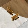 Retro Silver Resin Earrings: Light Luxury High-End Studs, Fashionable & Exquisite Jewelry for Women