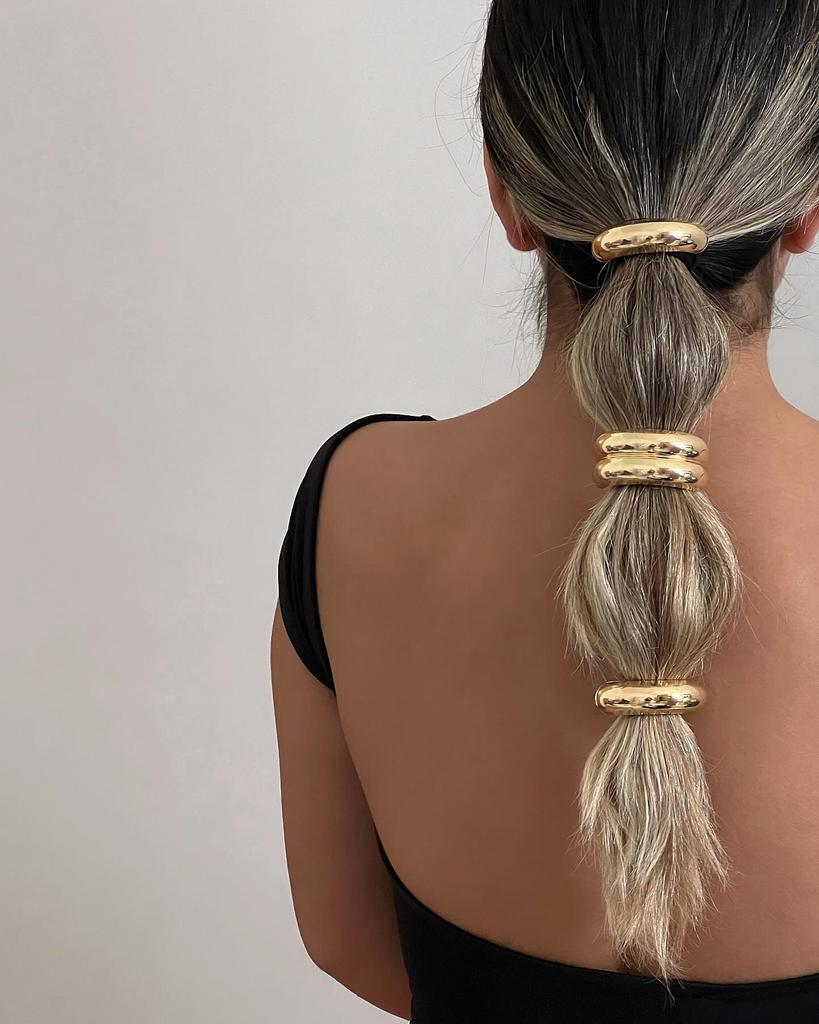 New Metal Irregular Golden Color Hair Bands Elastic Hair Scrunchies Hair Rope Headbands Women Girls Hair Accessories Gifts 2026