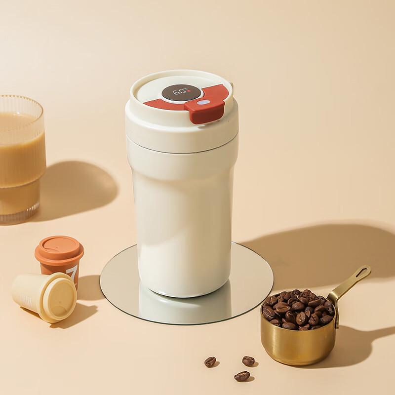 Shangqi Temperature Display Ceramic Lined Insulated Coffee Mug