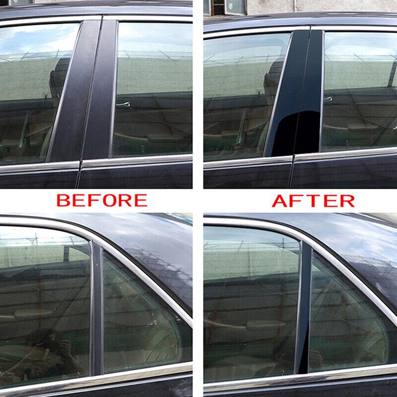 6Pcs Window Door Trims Cover Car BC Pillar Posts Stickers Glossy Black Exterior Parts For Honda Accord CM4/5/6/7/8 2003-2007