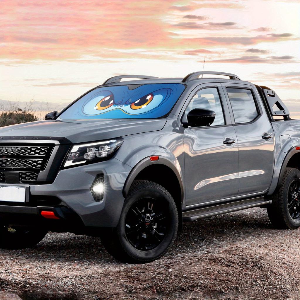 Eyes on Blue Background UV Block Sunshade with Accessories 4pcs Free Suction Cup Auto Front Window Windshield Vehicle