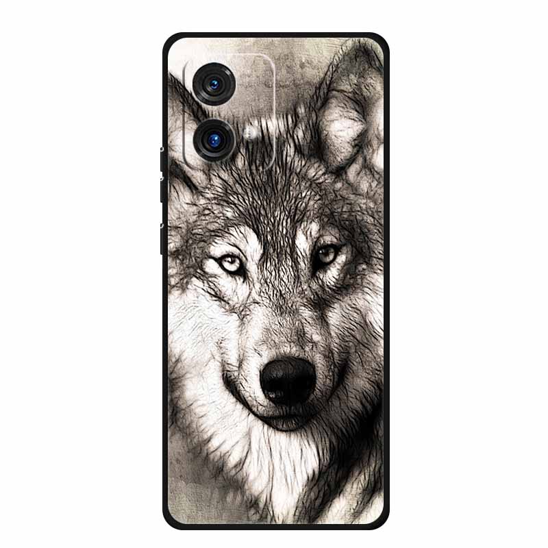 For Motorola Moto G84 G54 5G Case Animals TPU Soft Silicone Cover Phone Cases for Moto G54 MotoG84 Protector Wolf Bumper Coque