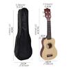 21Inch Ukulele Educational Musical Instrument Toy Acoustic Guitar Set Wood Texture for Music Classes and Home Practice
