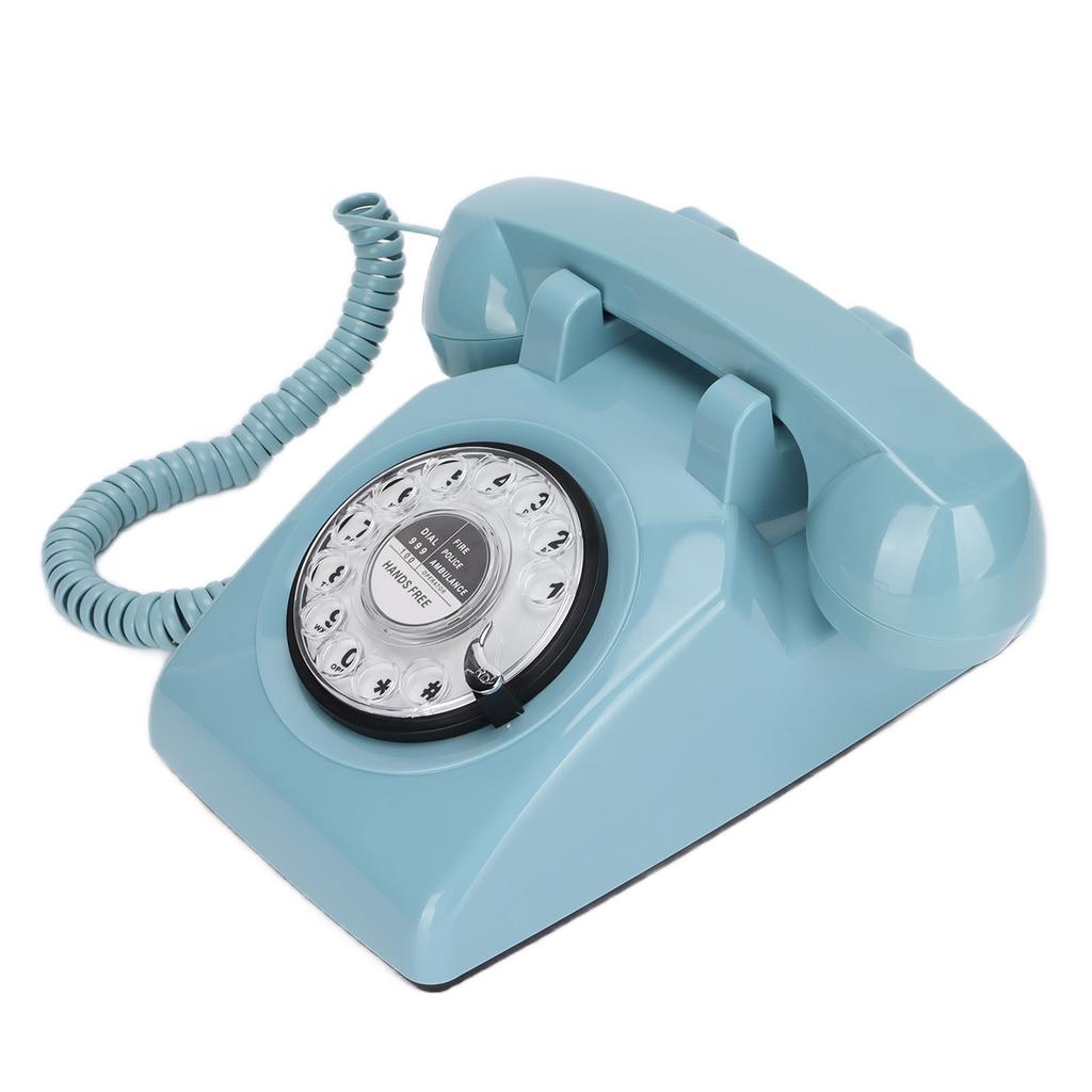 Retro Rotary Landline 60s Old Fashioned Classic Rotary Dial Wired Fixed Landline TelephoneGreen