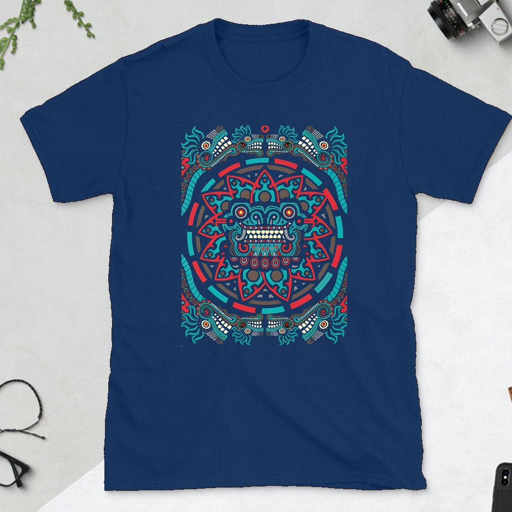 Quetzalcoatl Mexican Tshirt Aztec Art Print Aztec Tee Mexican Shirt Men Mexico Cotton Shirts Mexican Themed Gifts Mexicanas Tops
