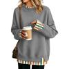 Women's Casual Printed Long Sleeve Oversized Two Piece Look Sweatshirt for Everyday Wear