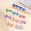 Colorful Butterfly Earrings Drop Earrings For Women Girls Stainless Steel Dangle Earrings Jewelry Party Birthday Gift Wholesale