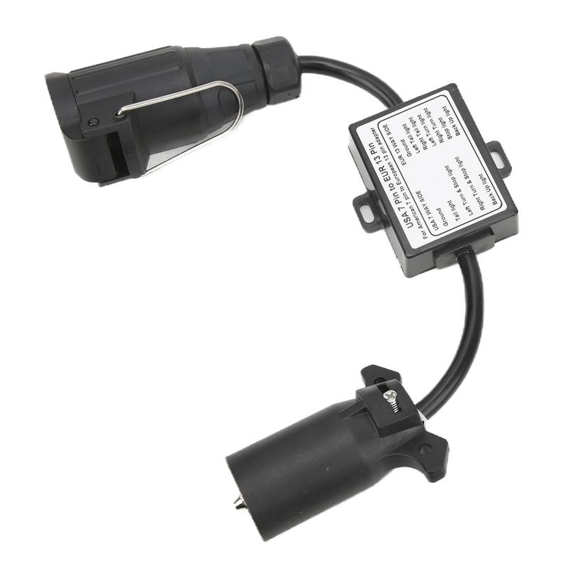 Plastic Car Connector US Vehicle 7 Way Blade Connector to European 13 Pin Round Connctor for Car and Truck Trailer Connector