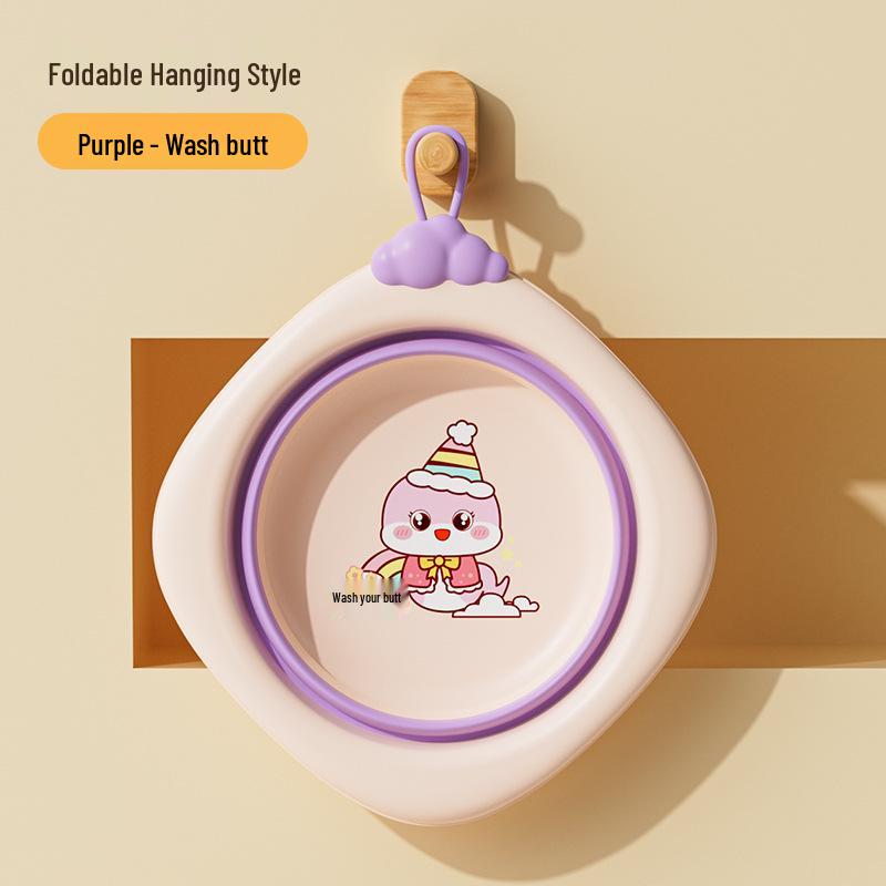 Newborn Portable Foldable Baby Washbasin - Thickened Plastic Infant Basin