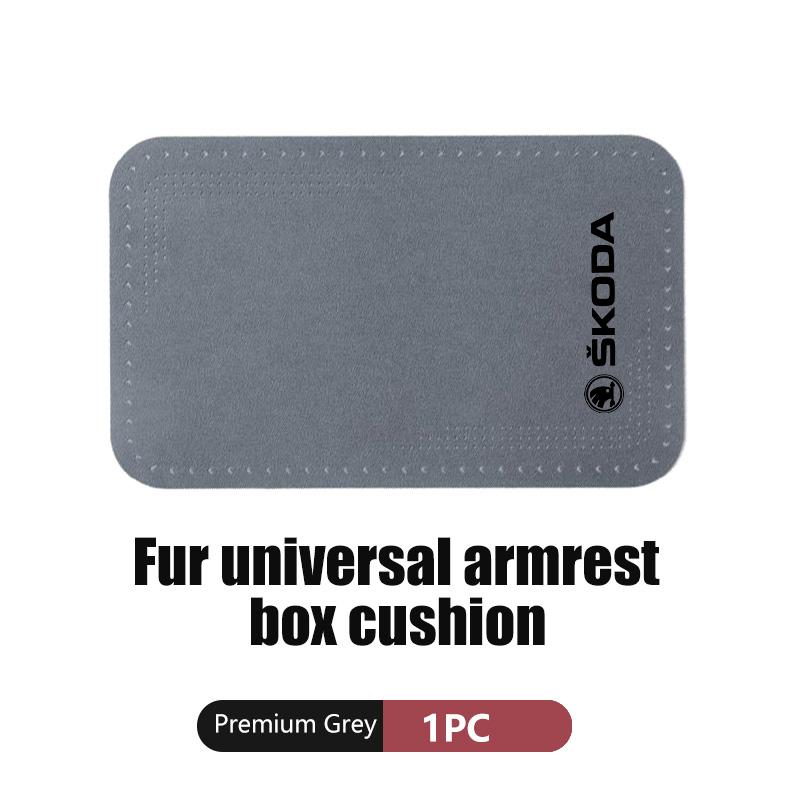 Car Armrest Box Pad Suede Auto Armrest Mat Car Accessories For Skoda Octavia Superb RAPID FABIA KAMIQ KAROQ KODIAQ YETI knfg14