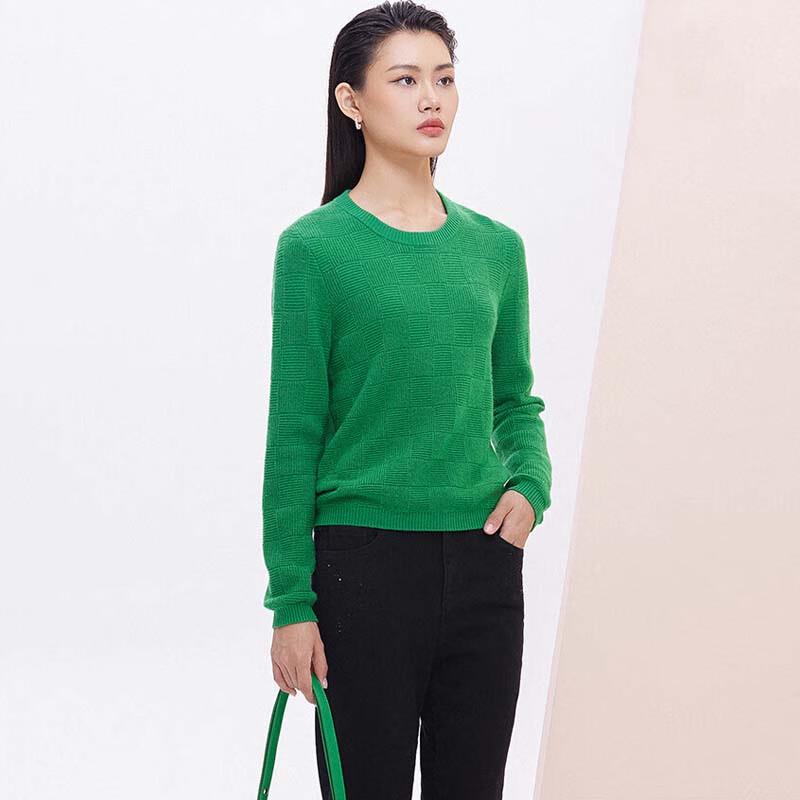 

JESSIE Women s Simple Round Neck Pullover Knit Sweater L