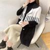 Autumn Winter Women Coat New Mink Velvet Thick Loose Sweater Collar Medium Long Knitted