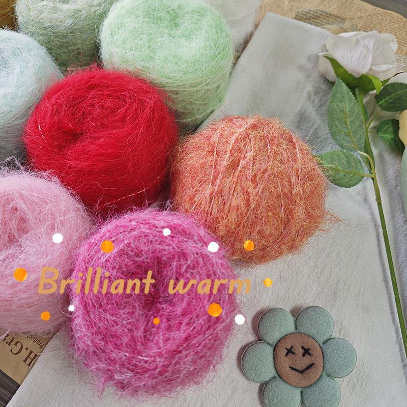 50g/roll Blended Synthetic Long Fur Mink Velvet Yarn Fine Mohair Handmade DIY Knitted Sweater Scarf Hat Long Fur Crochet Yarn