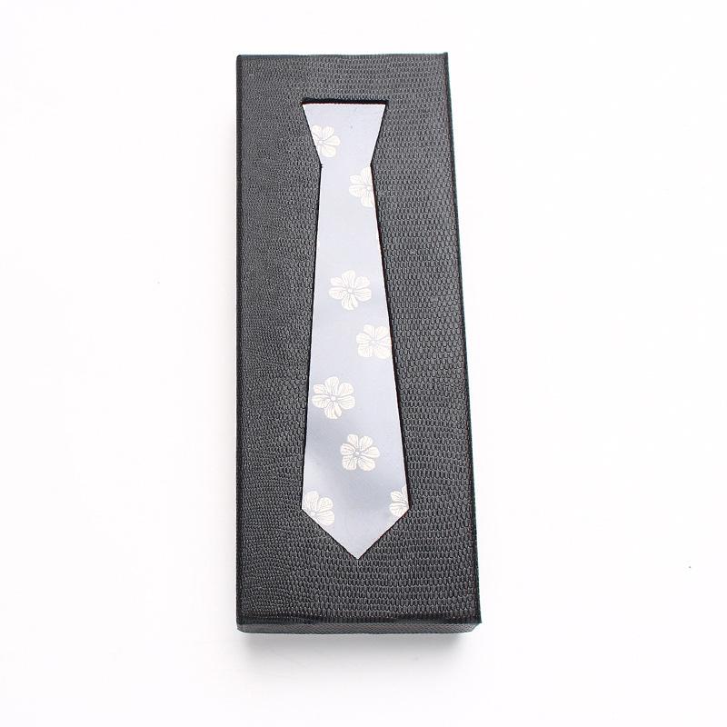 Wedding Tie Gift Box - Black Rectangular Design Tie Box