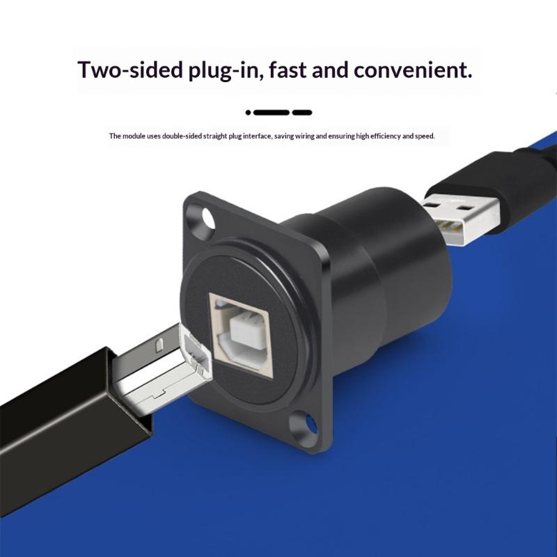 Female USB A to Female USB B Direct Adapters for Printer Scanners Connection USB 2.0 480Mbps Data Transfer Metal Texture