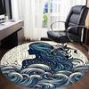 1pc Ocean Mermaid Office Round Area Rug,  Mat Suitable For Office, Under Office Chairs Bedroom Living Room Home Decor, Room Deco