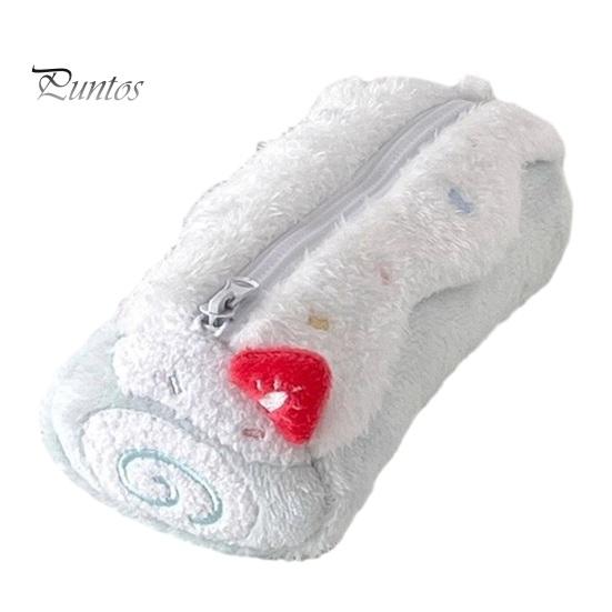 Cute Dessert Shaped Pouch Cake Roll Pencil Case, Plush Makeup Bag, Large Capacity Pen Fluffy Skin-friendly Pouch, Soft Stationery Bag for Girls,