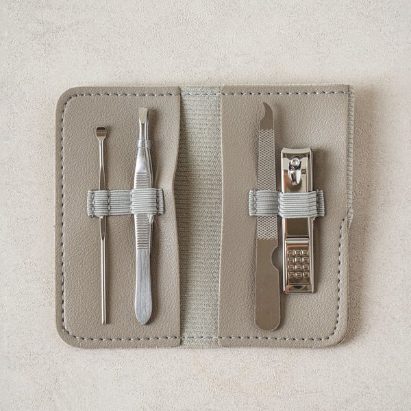 Faux Leather Pouch Nail Clipper Set