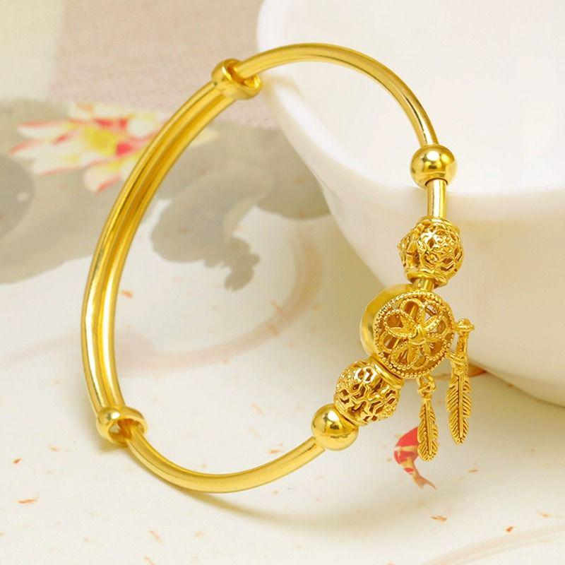 

Браслет-ловец снов с имитацией золотых бусин, не выцветающий, для женщин