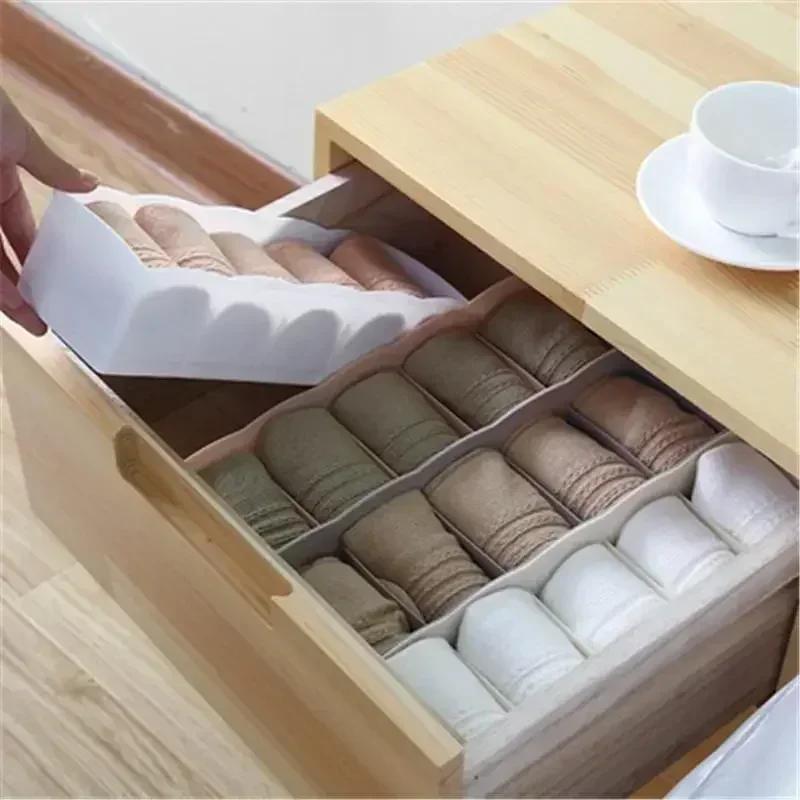 Closet Organizer Jeans Storage Boxs Foldable Underwear OrganizerStorage Dividers Dormitory Socks Clothes Drawer Organizer Box