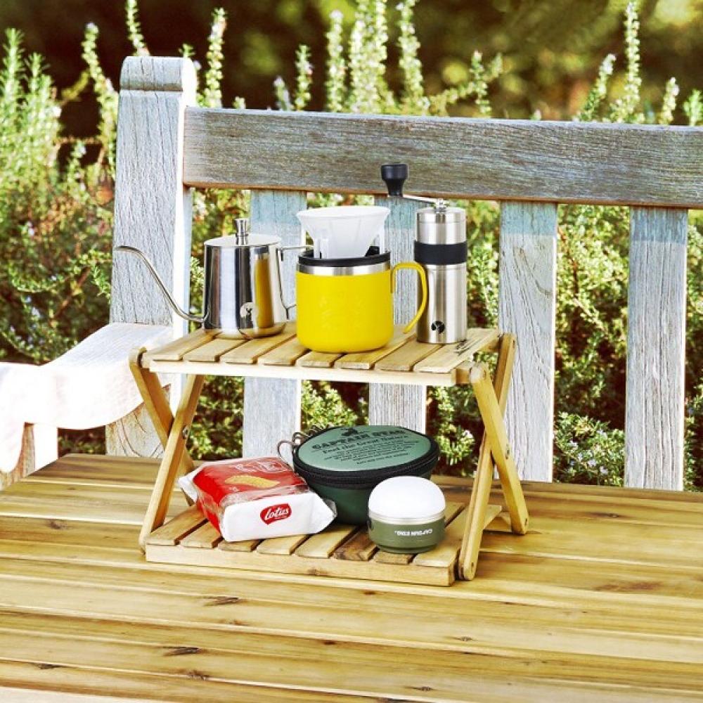 Captain Stag Up 2722 [Wooden Rack  Rack  Storage Shelf  Wooden 2 Tier Rack  Move Rack  Mini  Width  330 Mm  Height Adjustable  2 Floors  Cs classiCs]