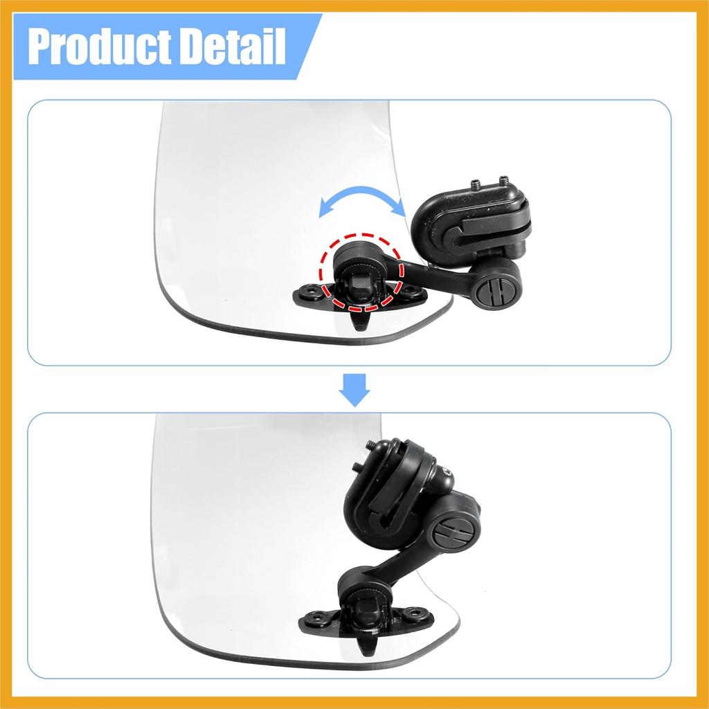 28.5cm Motorcycle Windshield Motorcycle Wind Deflector Clear Lens Adjustable Clip Windshield Extension Universal Fit for Most Motorcycle Scooter