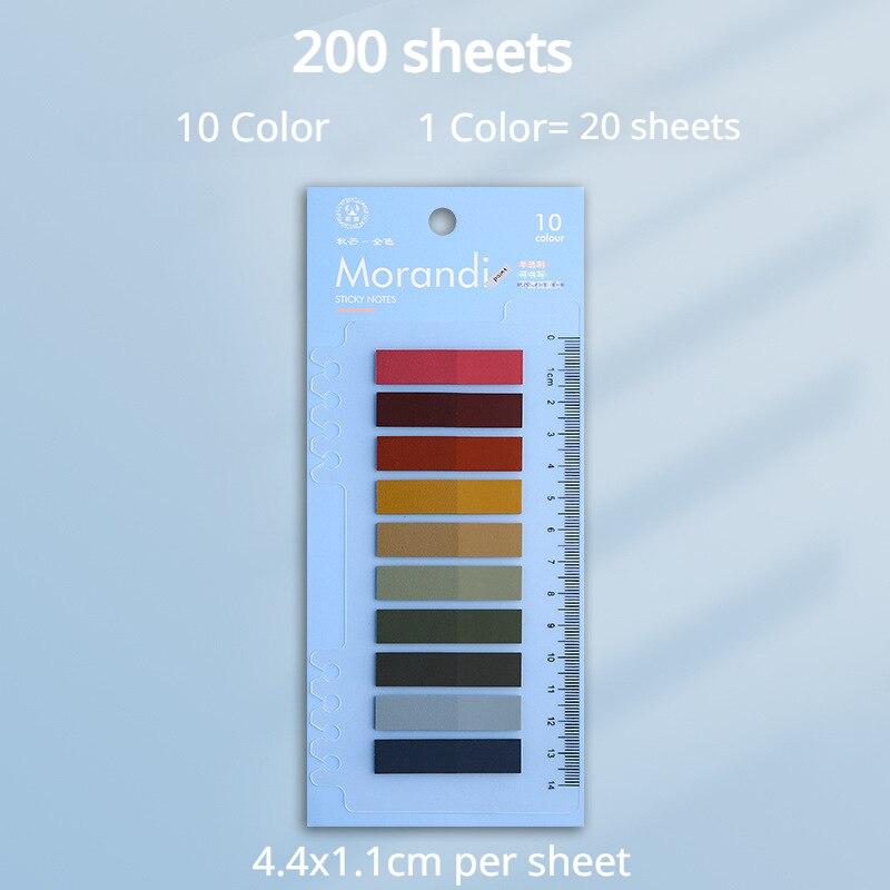 Solid Color Sticky Note Index Label Book Notebook Page Marker Paper Bookmark Tearable Waterproof Stationary Stickers