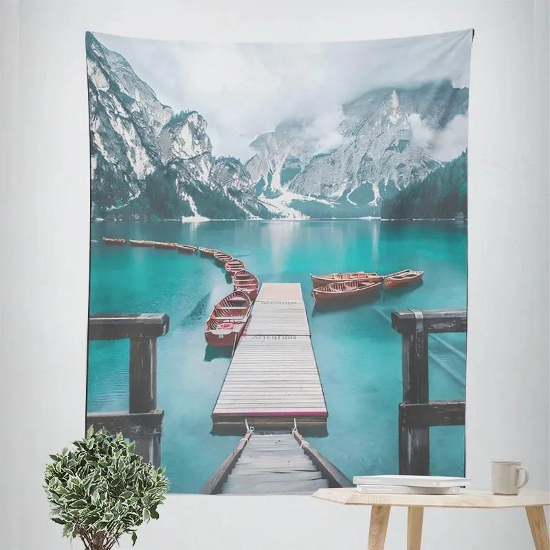 

Декоративный гобелен с природными пейзажами, украшение для дома, стены, офиса, гостиной, гобелен 100x75cm
