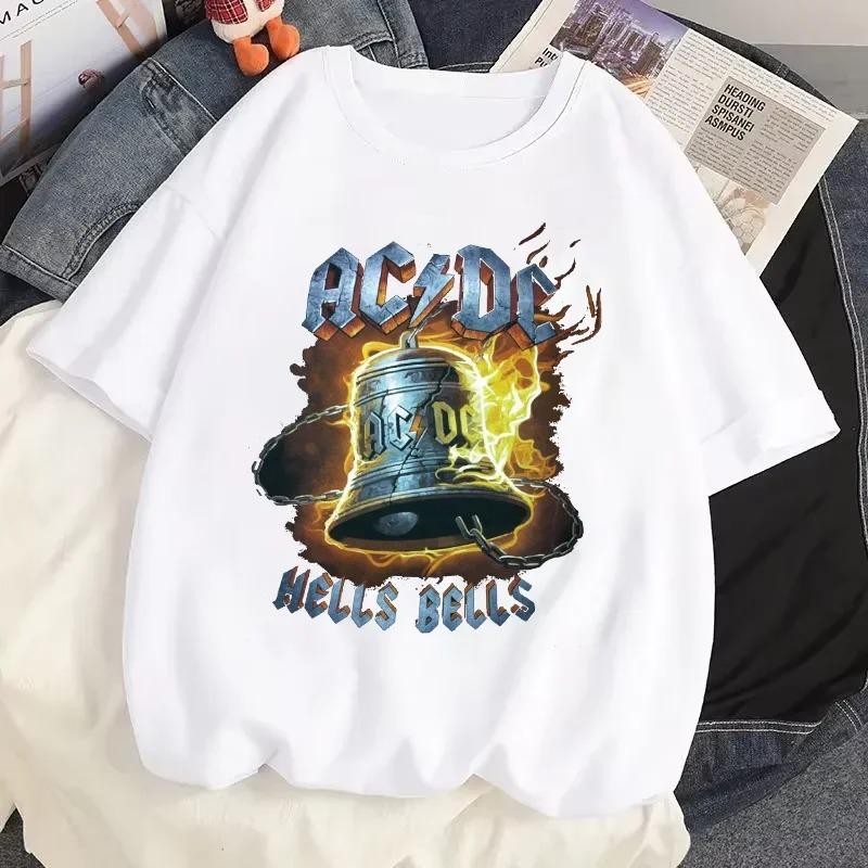 Rock Music ACDC Printed T Shirts DC Graphic Tshirt Men Casual Short Sleeves Streetwear T-shirts Summer Male O-Neck Tops Tees
