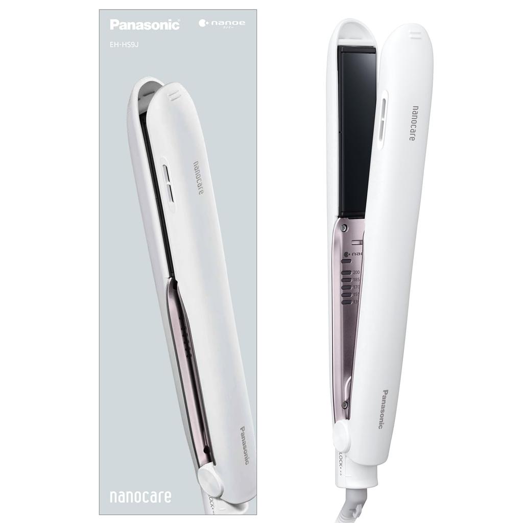 Panasonic Hair Iron Straight Nanocare Smooth Gloss Coating Available Overseas White EH-HS9J-W