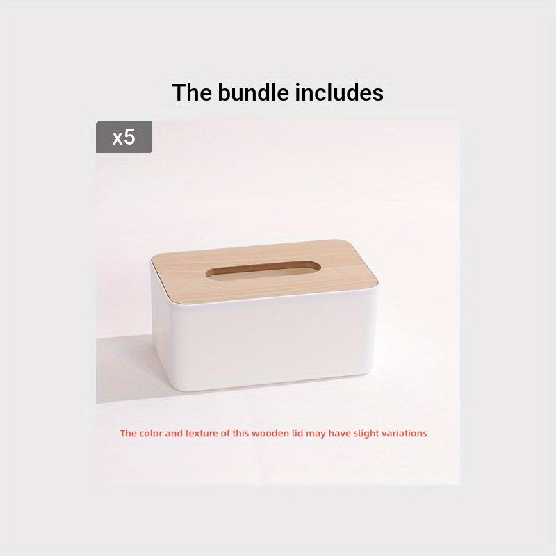 1/5pcs Wooden Tissue Box, Household Tissue Storage Box, Detachable Tissue Box, Office, Commercial, Restaurant, Coffee Shop