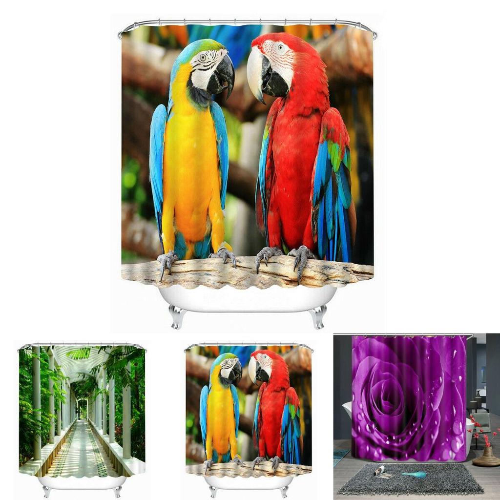 Superbes rideaux de douche imperméables avec un design floral artistique 3D pour les salles de bain modernes