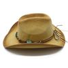 Women'S Summer Outdoor Travel Sunscreen Visor Western Spray Painted Denim Straw Hat