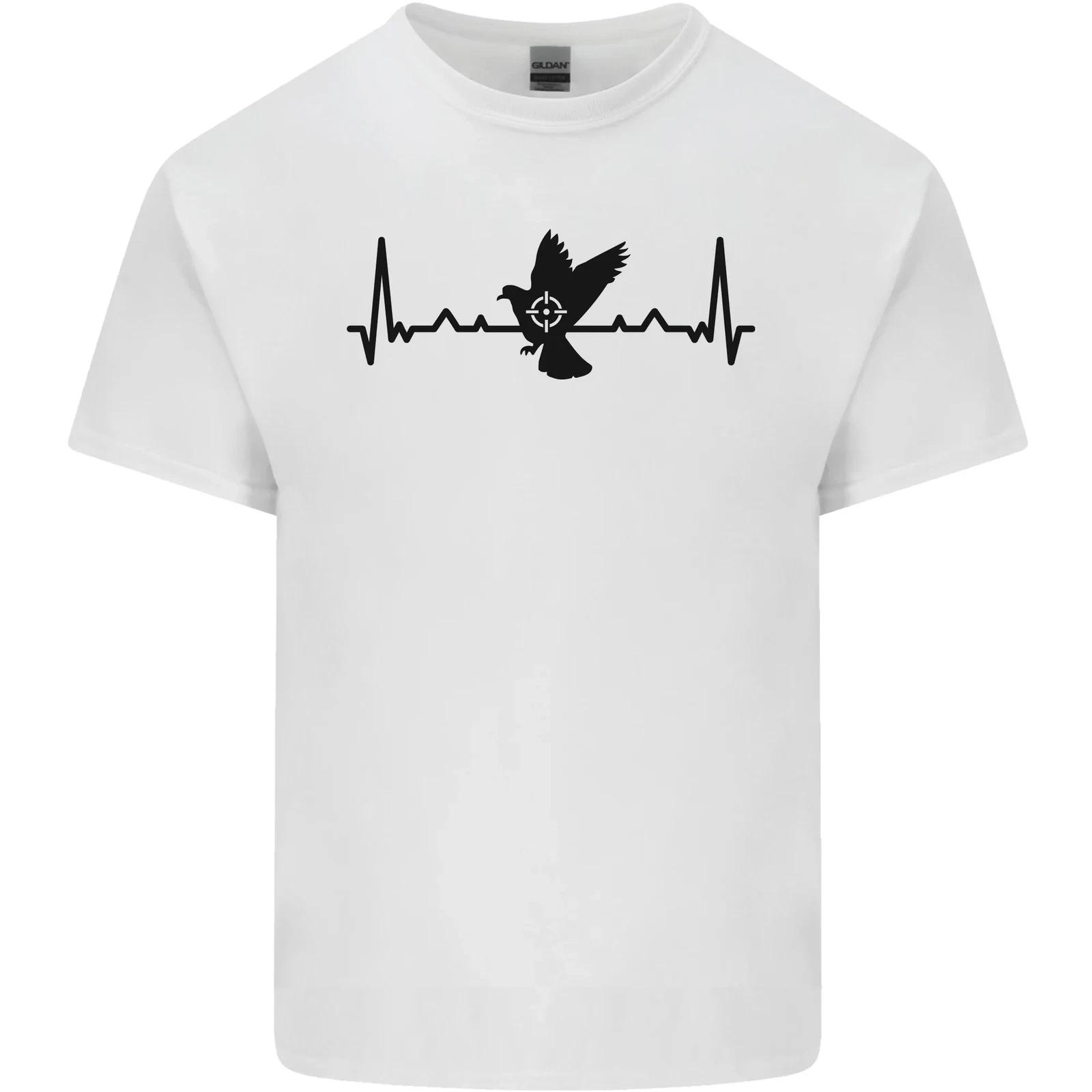 Pigeon Hunting Heart Beat ECG Hunter Kids T-Shirt Childrens M