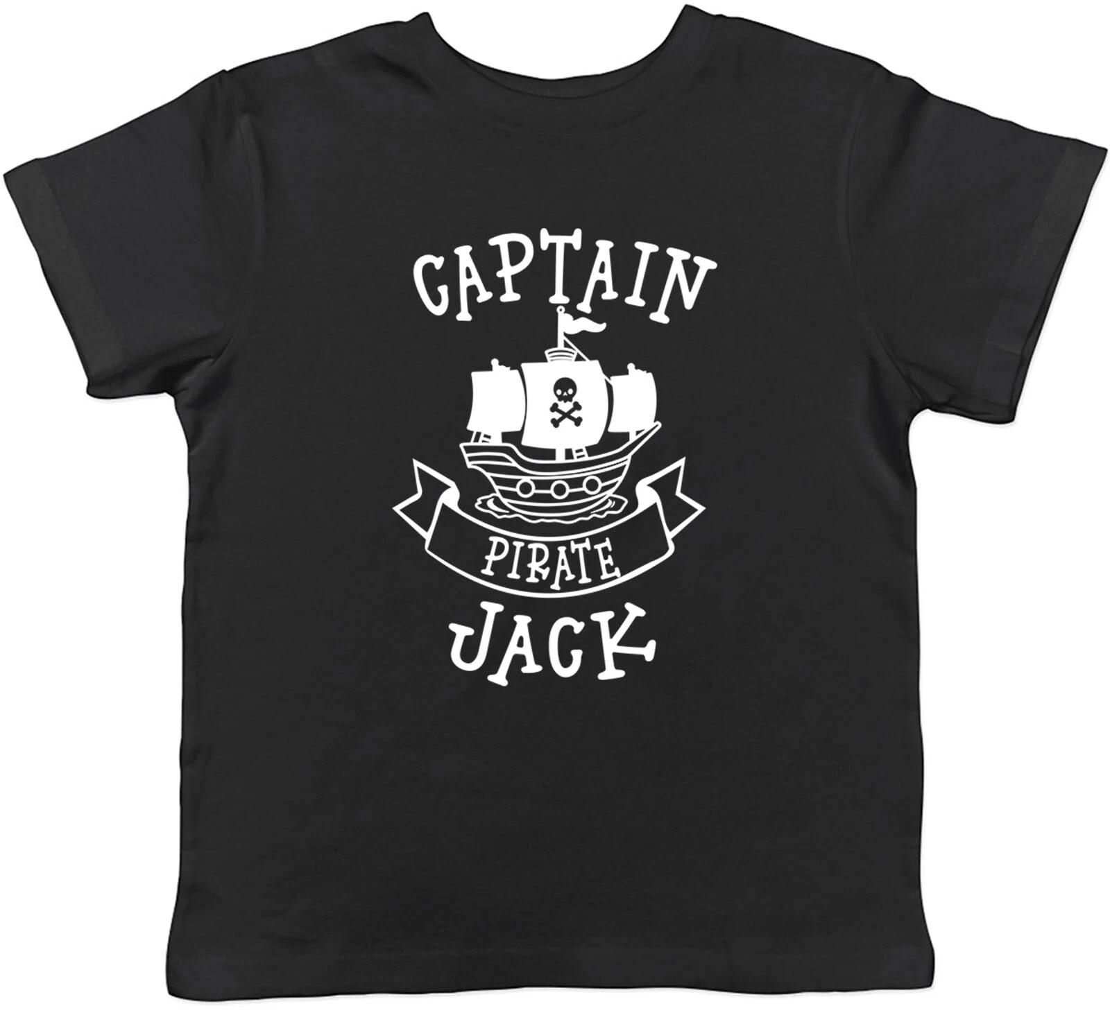 

Personalised Captain Pirate With Skull & Bone Ship Childrens Kids T-Shirt 160