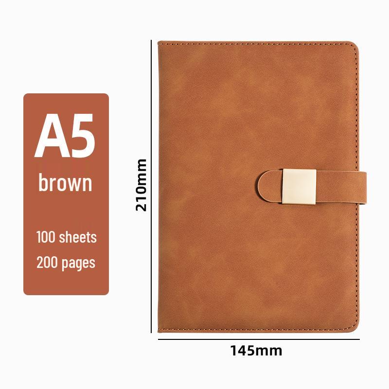 A5 Leather Office Business Diary 2026 Model with Magnetic Buckle Cover
