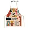 Cartoon Modern Girl Plants Printed Kitchen Apron Men Women Abstract Characters Cooking Aprons Waist Bib Cleaning Pinafores