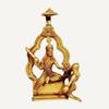 Goddess Baglamukhi Mata Brass Puja Idol, Religious Statue, Gold Color - 10 Cm