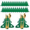 Christmas Cutlery Holders Xmas Tree Shaped Tableware Holder Bags Knife Fork Spoon Set Organizer Bag Pockets Home Decor Wholesale