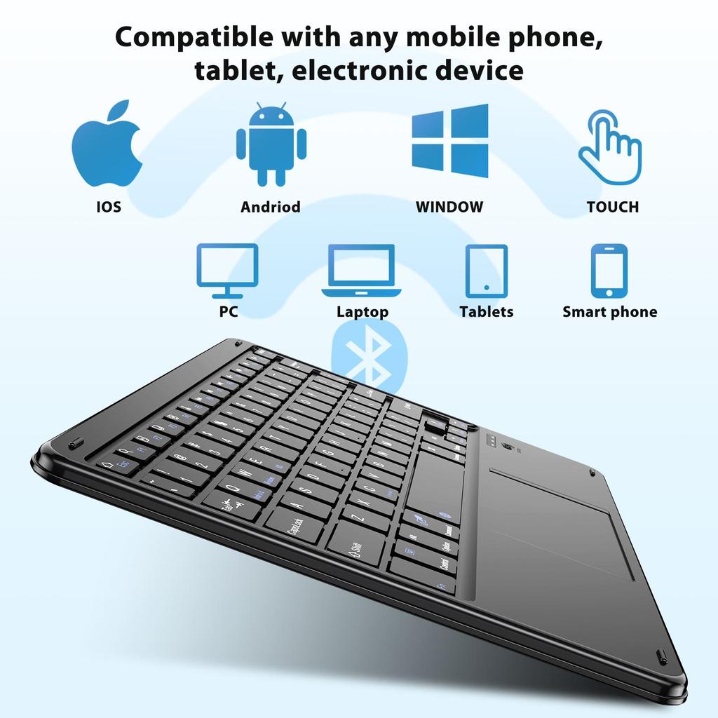 Blackview K2 Bluetooth-Tastatur, kabellose Tastatur für PC, Tablet, QWERTY-Layout