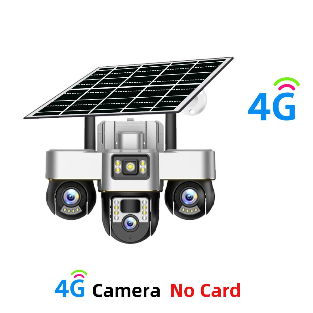 Three-lens Surveillance Camera Outdoor HD Night Vision Full Color Solar Camera