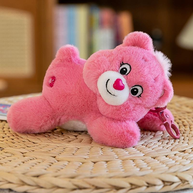 Cute party style love bear plush pendant girl backpack pendant rainbow bear keychain ground marketing gift