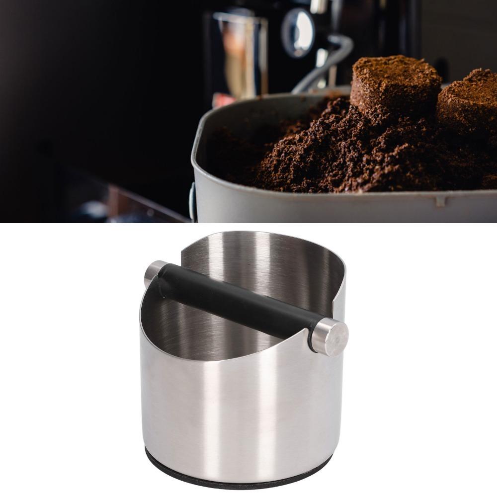 Rubber Base Coffee Dump Bin Removable Knock Bar Stainless Steel Knock Box Home Use